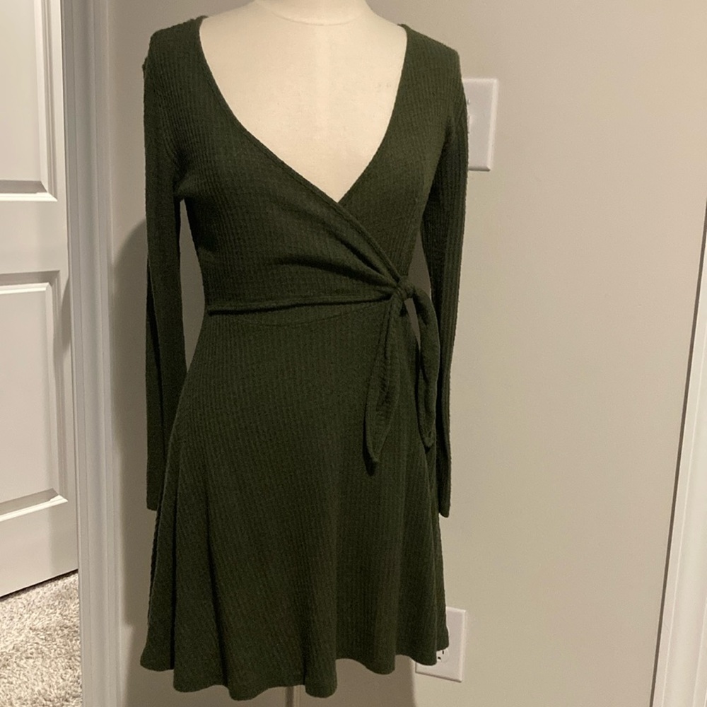 ❤️Elegant Olive Green Wrap Dress